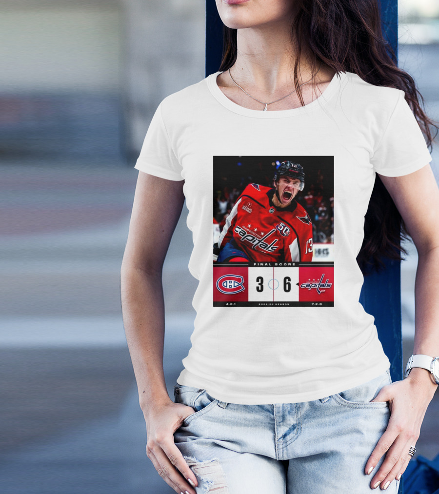Final Score Montreal Canadiens Vs Washington Capitals 3 – 6 2024-25 Season T-Shirt