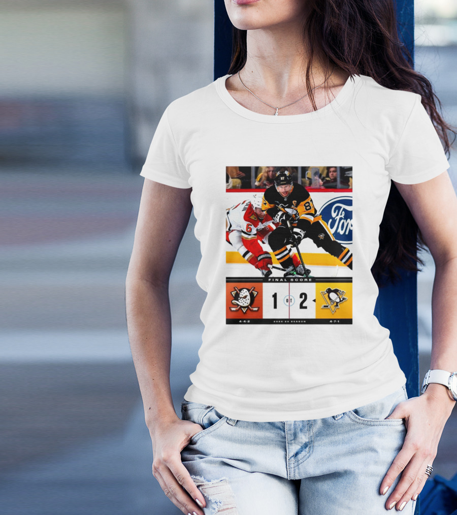 Pittsburgh Penguins 2-1 Victory Over Anaheim Ducks 2024-25 Season Final Score T-Shirt