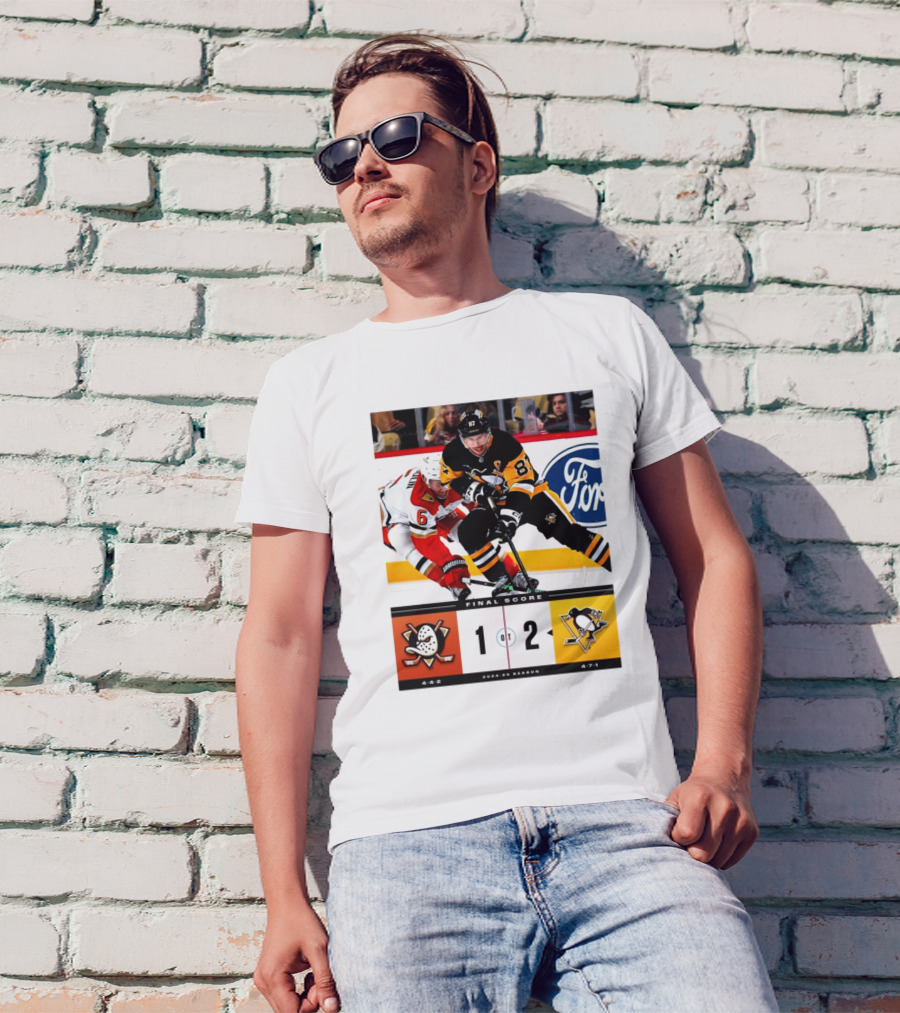 Pittsburgh Penguins 2-1 Victory Over Anaheim Ducks 2024-25 Season Final Score T-Shirt