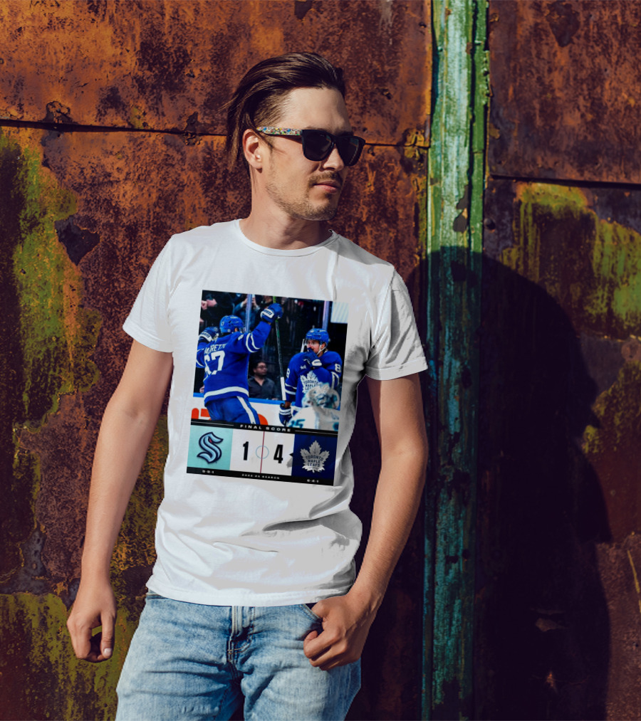Final Score Seattle Kraken Vs Toronto Maple Leafs 1 4 2024 25 Season T-Shirt