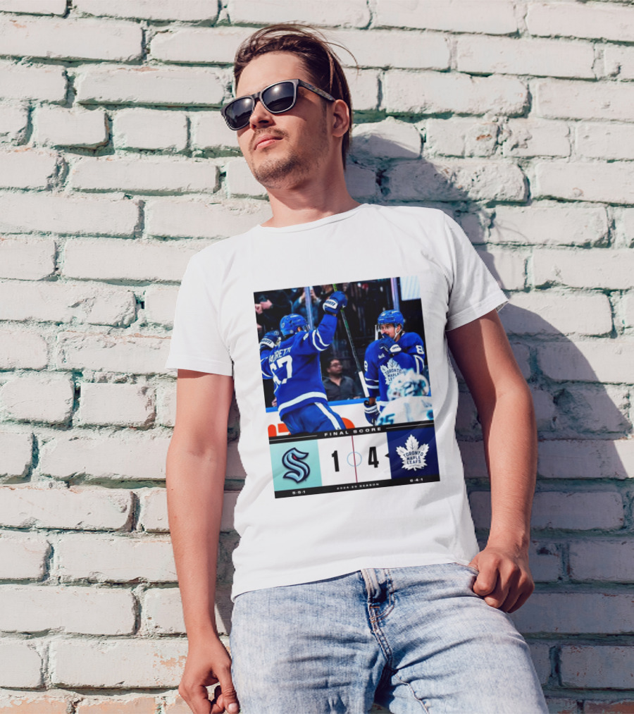 Final Score Seattle Kraken Vs Toronto Maple Leafs 1 4 2024 25 Season T-Shirt