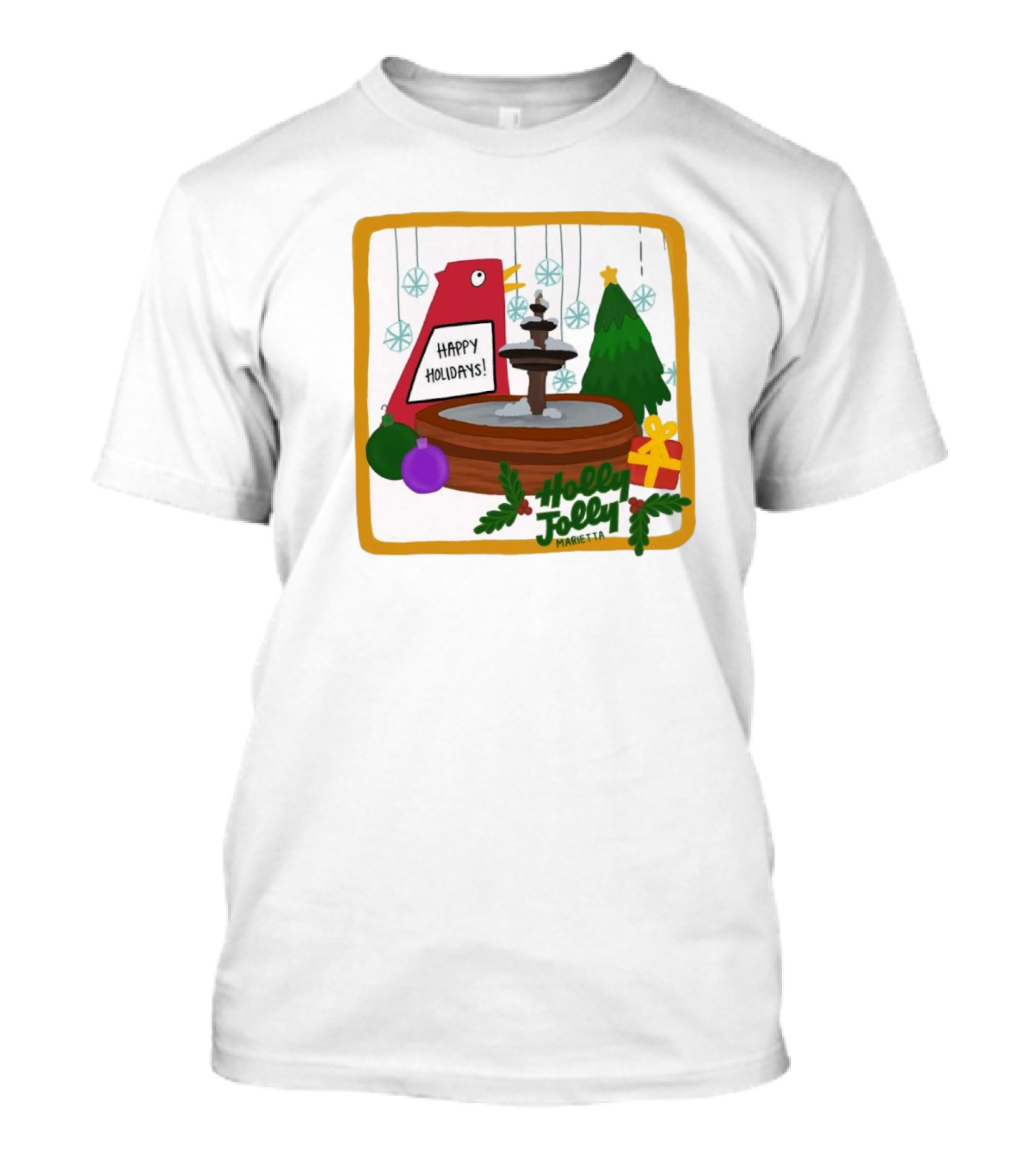 Happy Holidays Holly Jolly Marietta Merry Christmas 2024 Paint Festive Scene T-Shirt