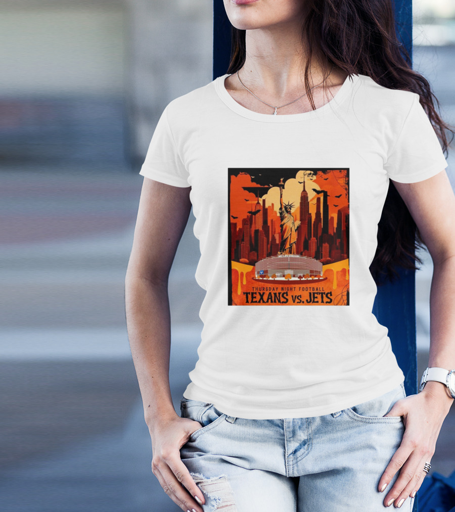 Thursday Night Football Texans Vs Jets Metlife Stadium Spooky Nights In The City That Never Sleeps T-Shirt