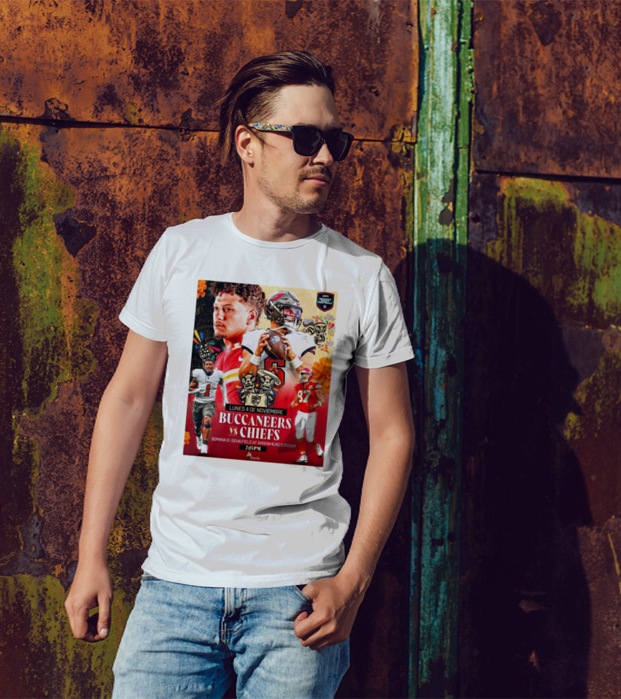 ESPN Monday Night Football Buccaneers Vs Chiefs Lunes 4 De Noviembre Semana 9 GEHA Field At Arrowhead Stadium 7:15 PM T-Shirt