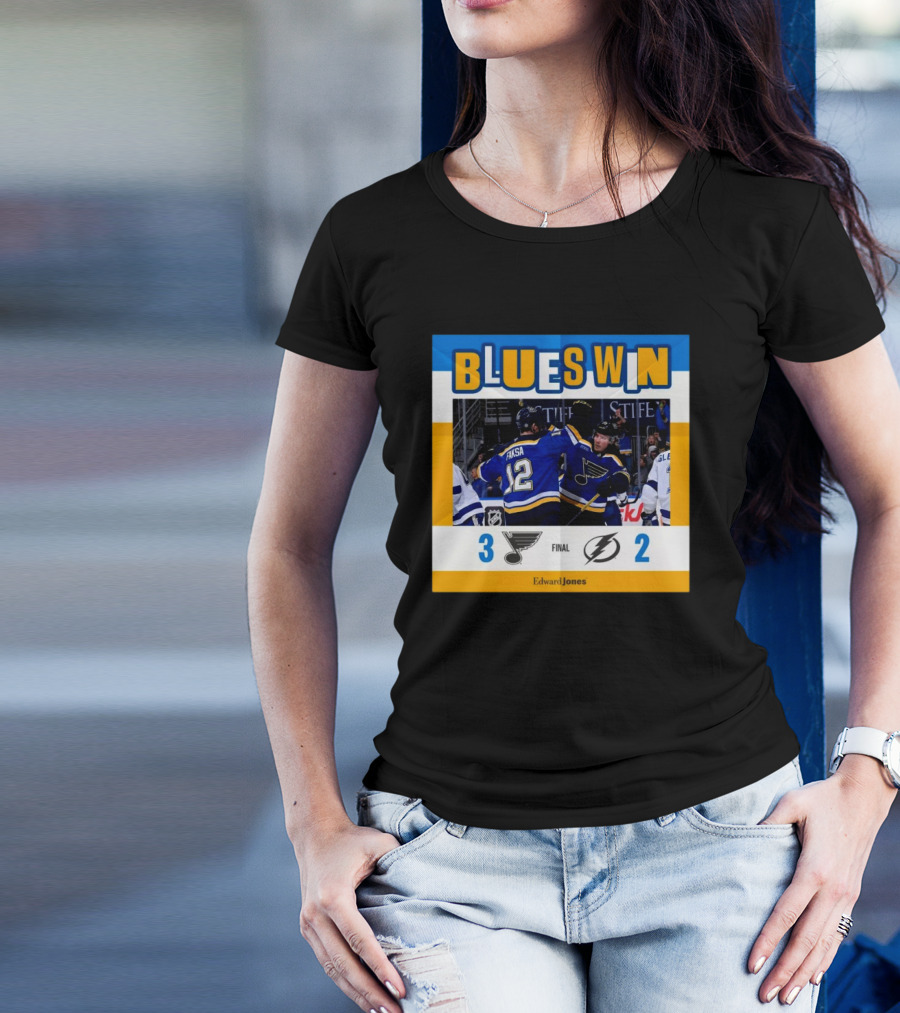 Blues Win NHL Final St. Louis Blues Vs Tampa Bay Lightning 3-2 Score T-Shirt