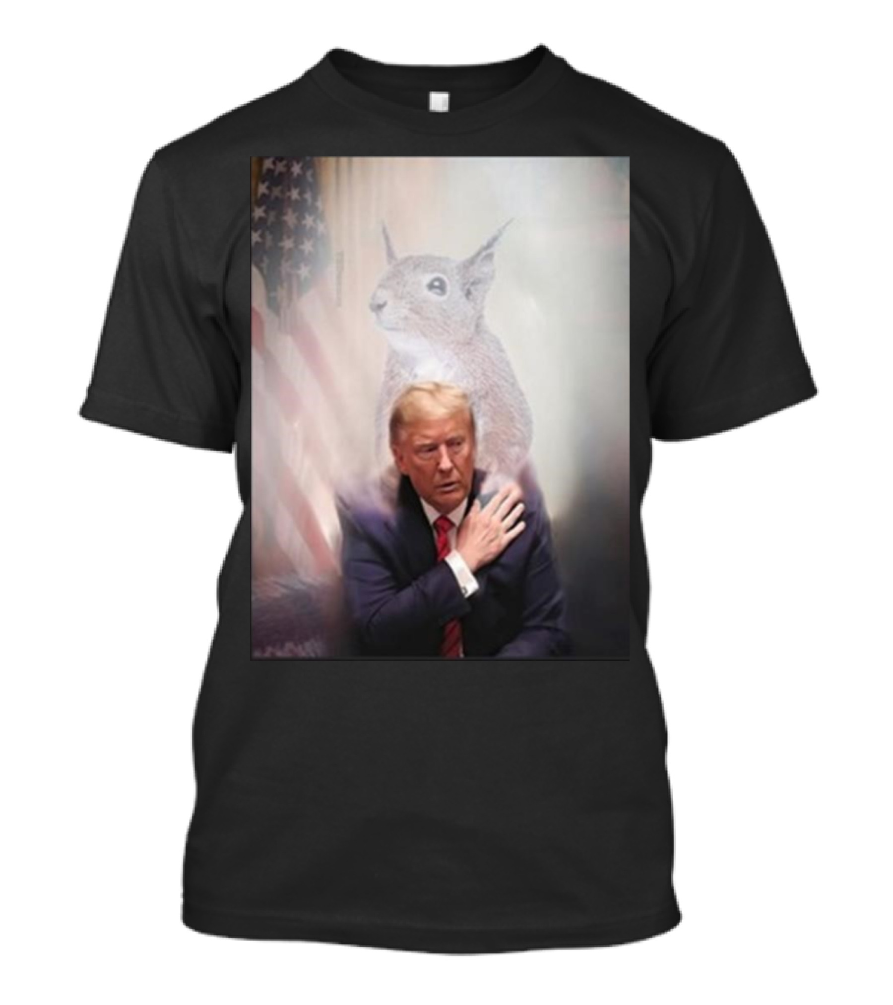 Peanut Walked So Donald Trump Could Run Squirrel And American Flag Reflection T-Shirt