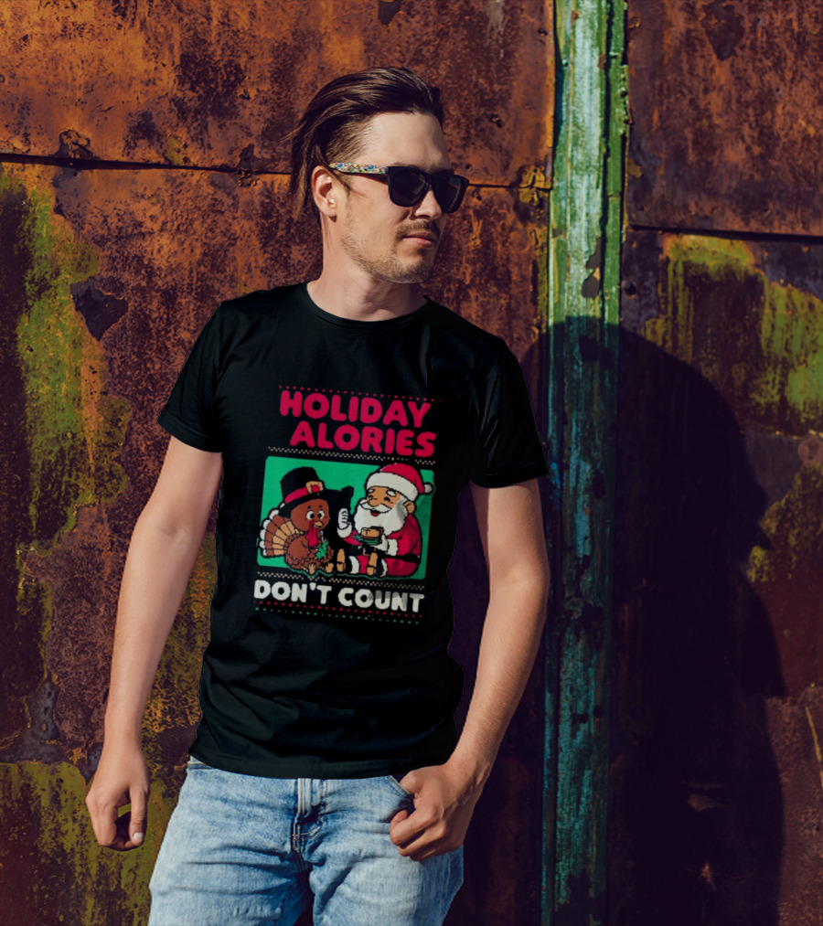 Holiday Calories Don't Count Santa Thanksgiving Dinner T-Shirt