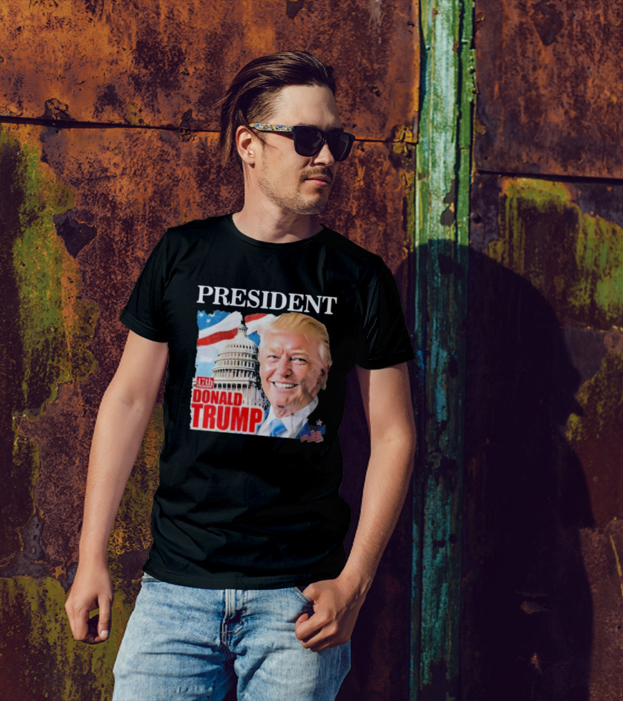 PRESIDENT DONALD TRUMP 47th PRESIDENT AMERICAN FLAG CAPITOL T-Shirt