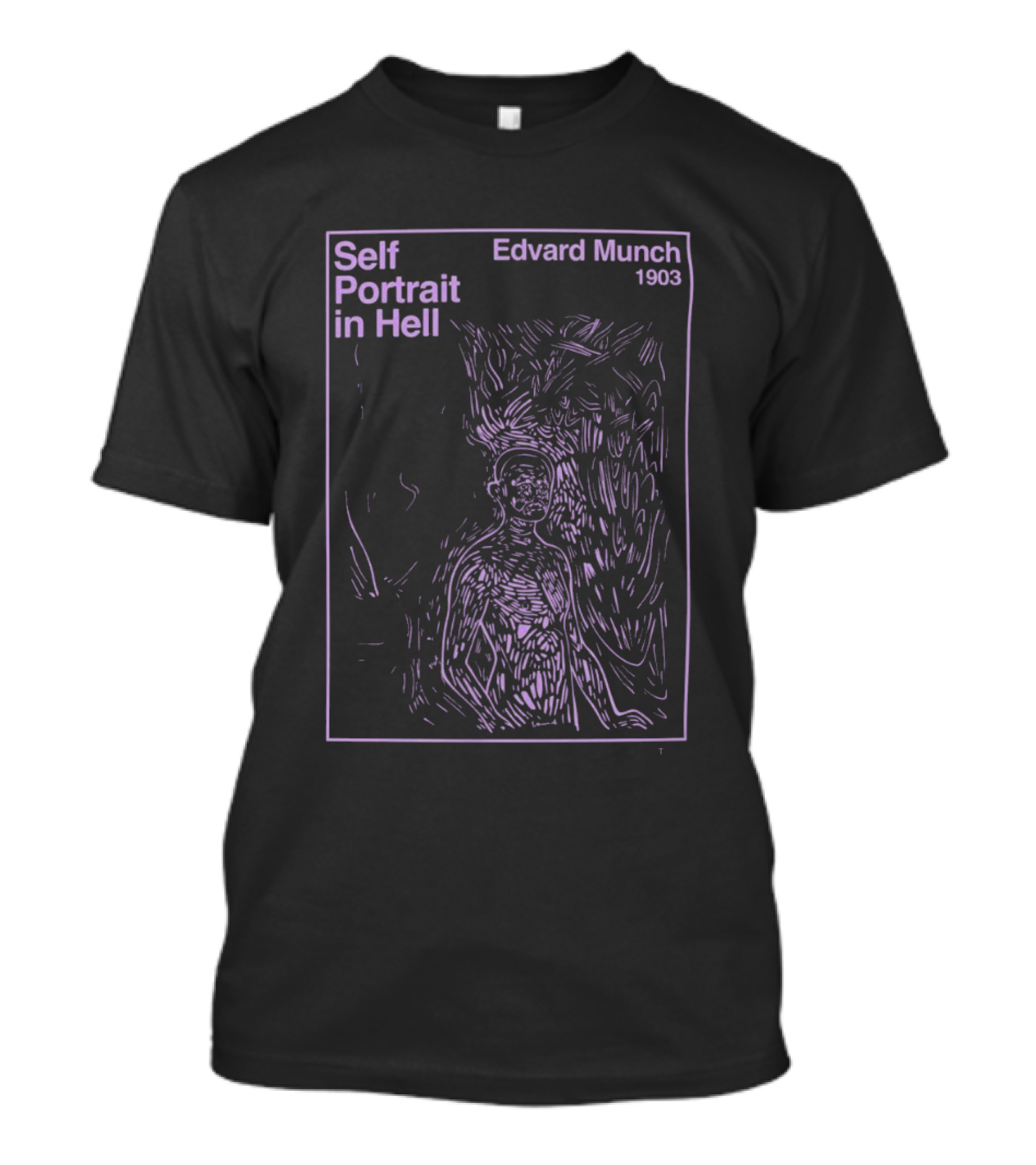 Self Portrait In Hell Edvard Munch 1903 Vintage Expressionist T-Shirt