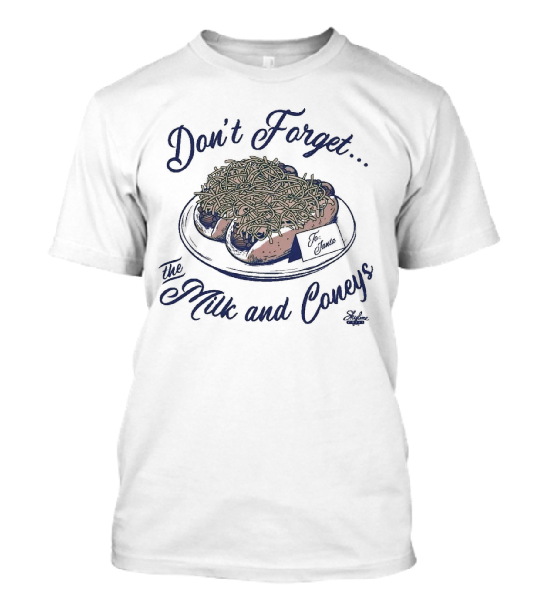 Don't Forget The Milk And Coneys To Santa Christmas T-Shirt