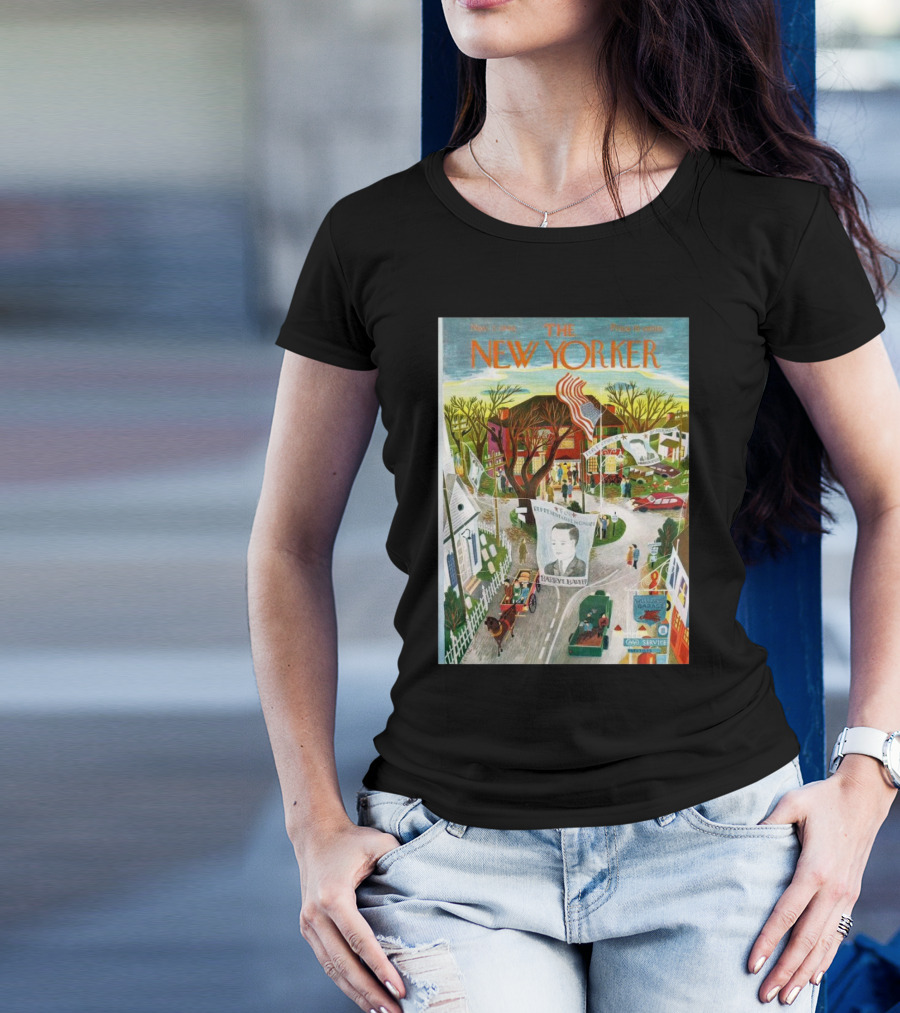The New Yorker Nov 2 1946 Ilonka Karasz Parade Flags Street Scene T-Shirt