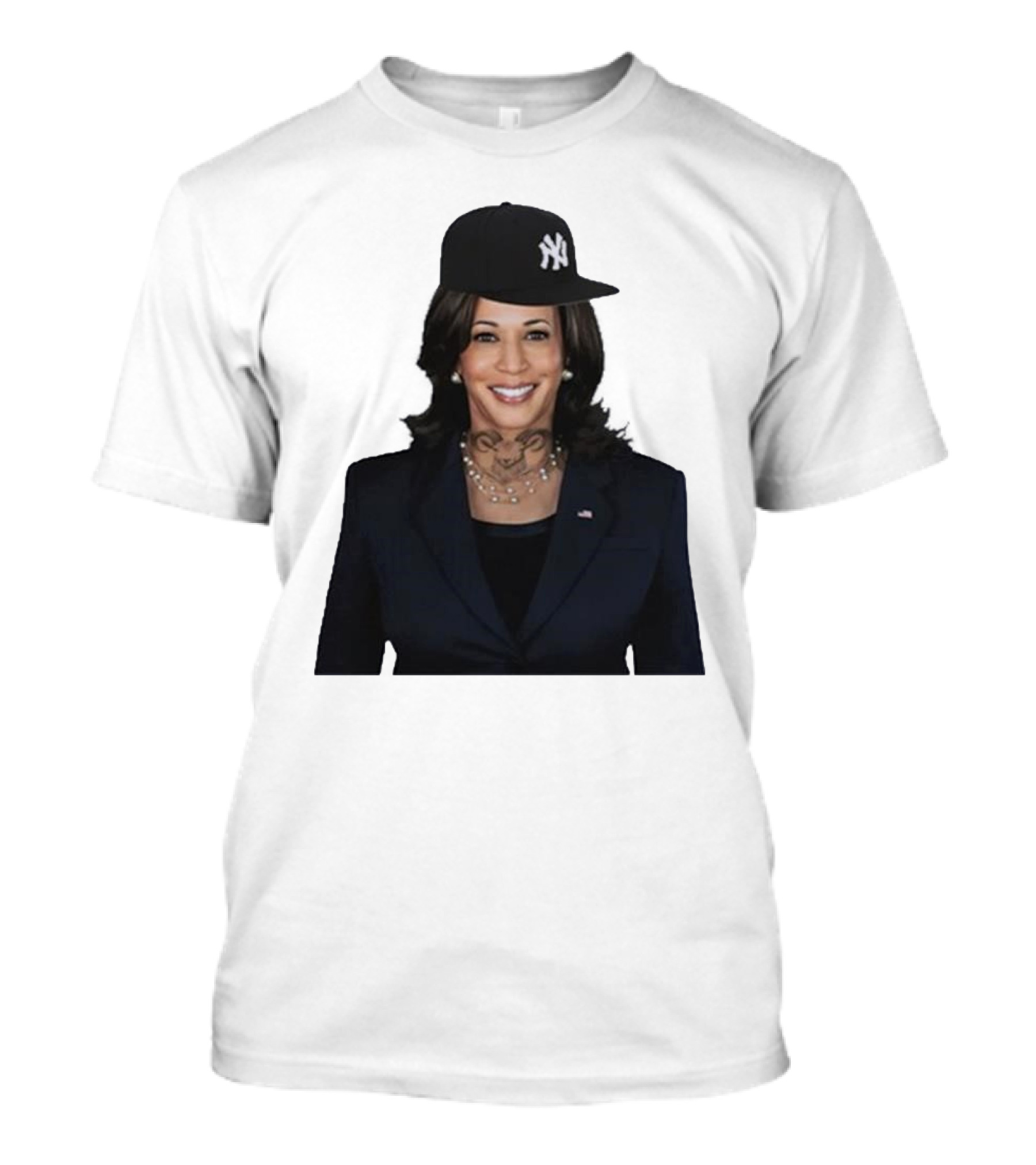 Kamala Trapper NY Yankees Cap Tattoo T-Shirt