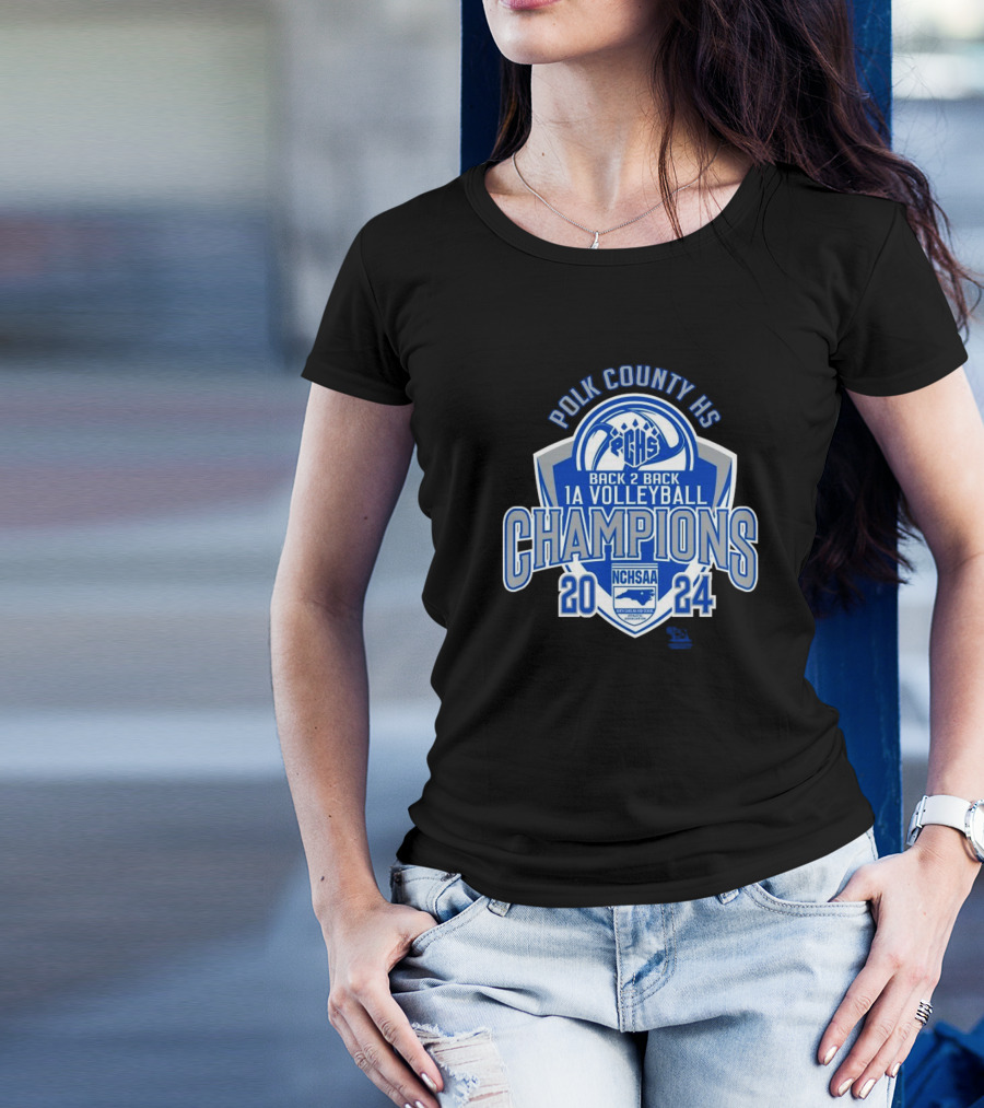 Polk County HS 2024 NCHSAA Back 2 Back 1A Volleyball Champions T-Shirt