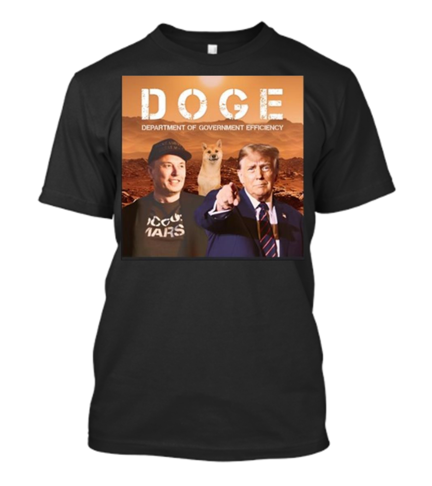 Donald Trump Elon Musk Doge Department Of Government Efficiency Mars T-Shirt
