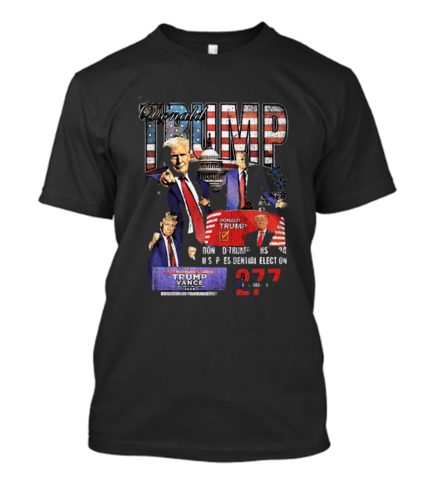 Donald Trump Wins 2024 US Presidential Election 277 Votes Trump Vance Make America Great Again Vintage T-Shirt