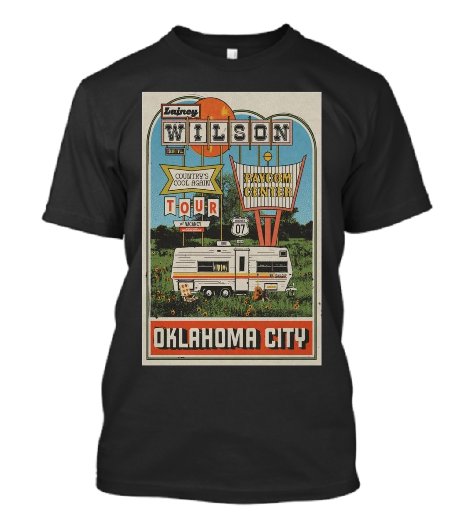 Lainey Wilson Nov 7 2024 Country's Cool Again Tour Paycom Center Oklahoma City T-Shirt