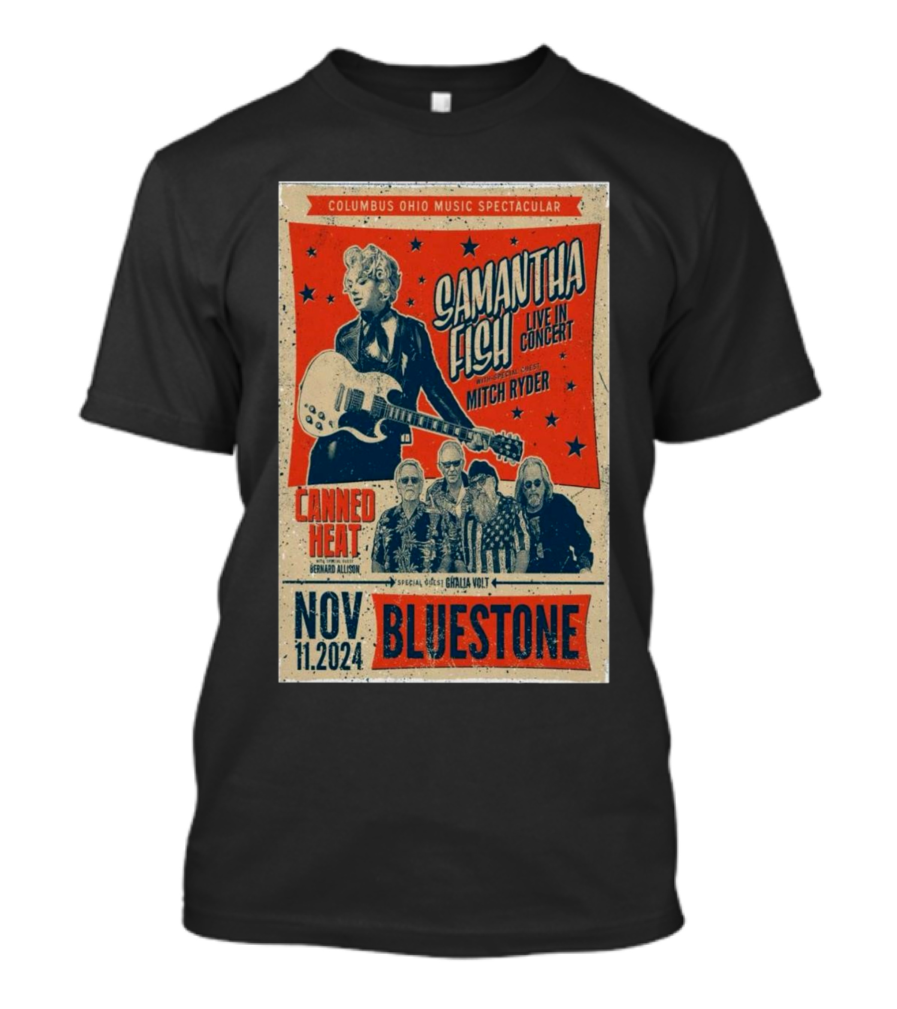 Columbus Ohio Music Spectacular Samantha Fish Live In Concert Mitch Ryder Canned Heat Bluestone Nov 11 T-Shirt