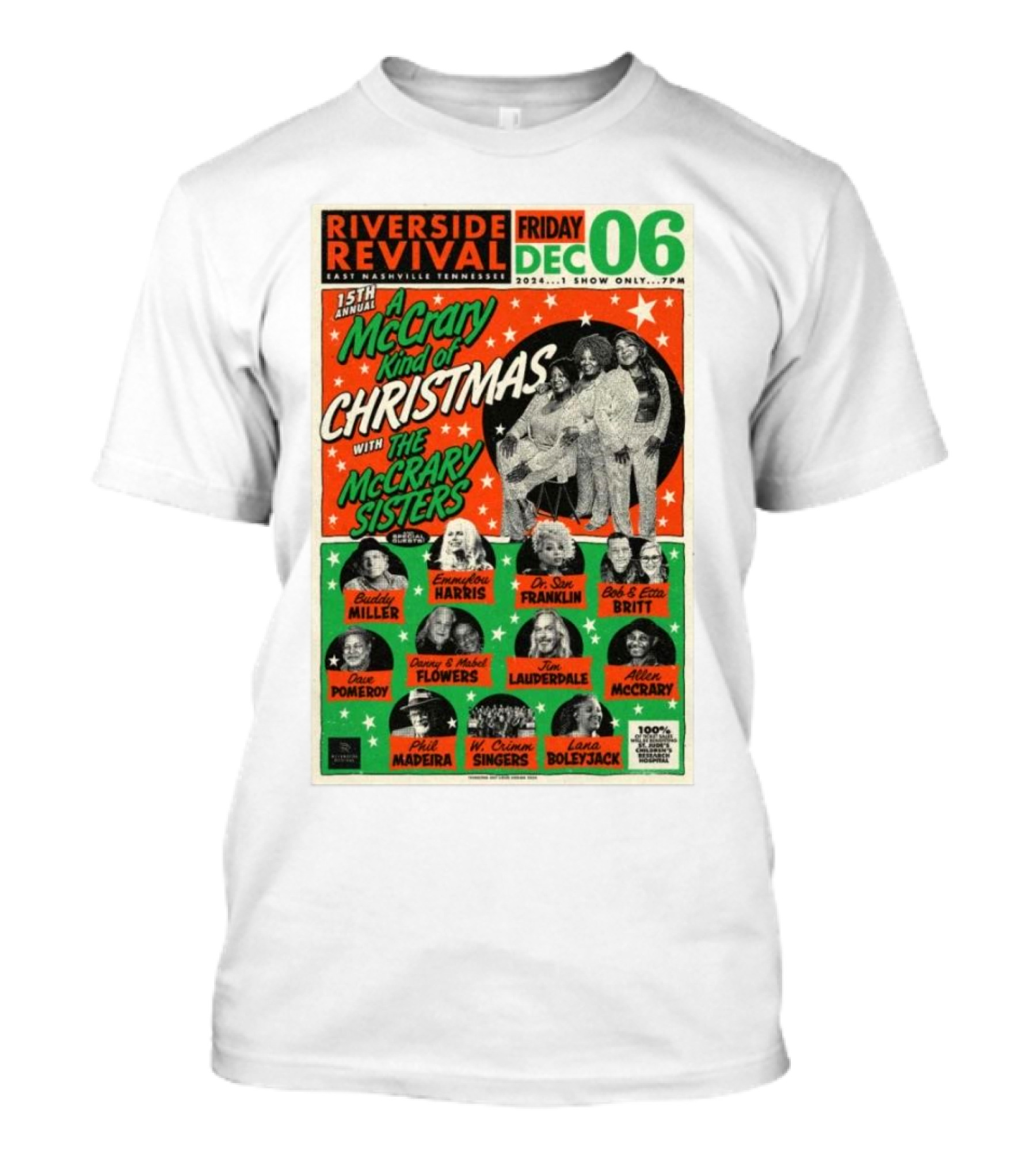 15th Annual A McCrary Kind Of Christmas With The McCrary Sisters Dec 6 2024 Riverside Revival East Nashville TN T-Shirt