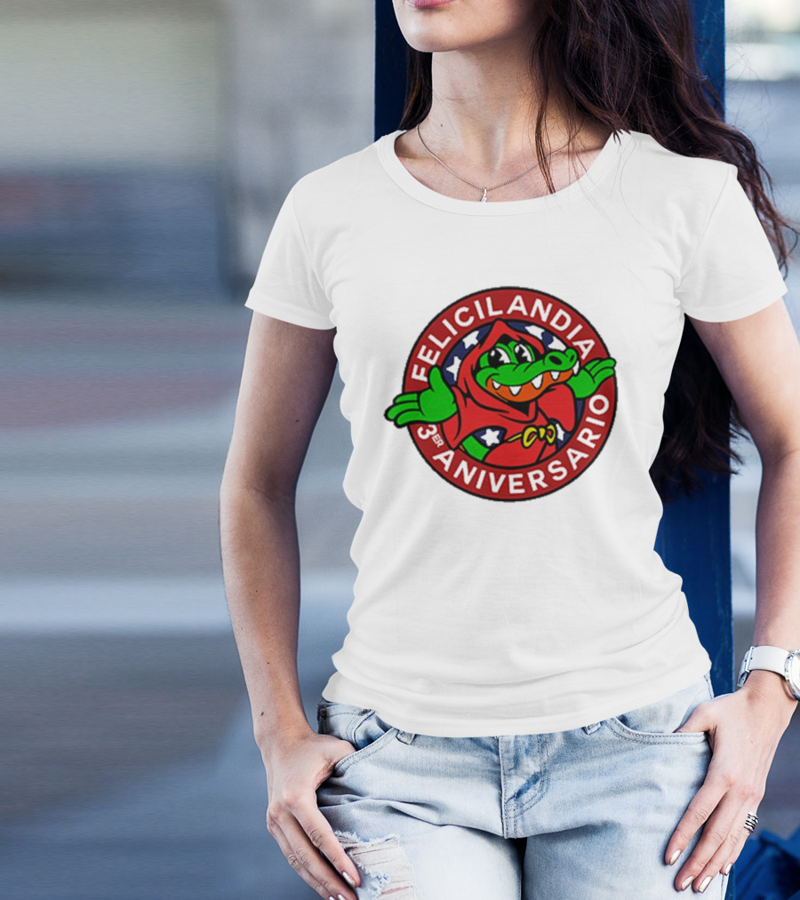 Alvaro Diaz Felicilandia 3rd Aniversario Crocodile In Red Cape T-Shirt