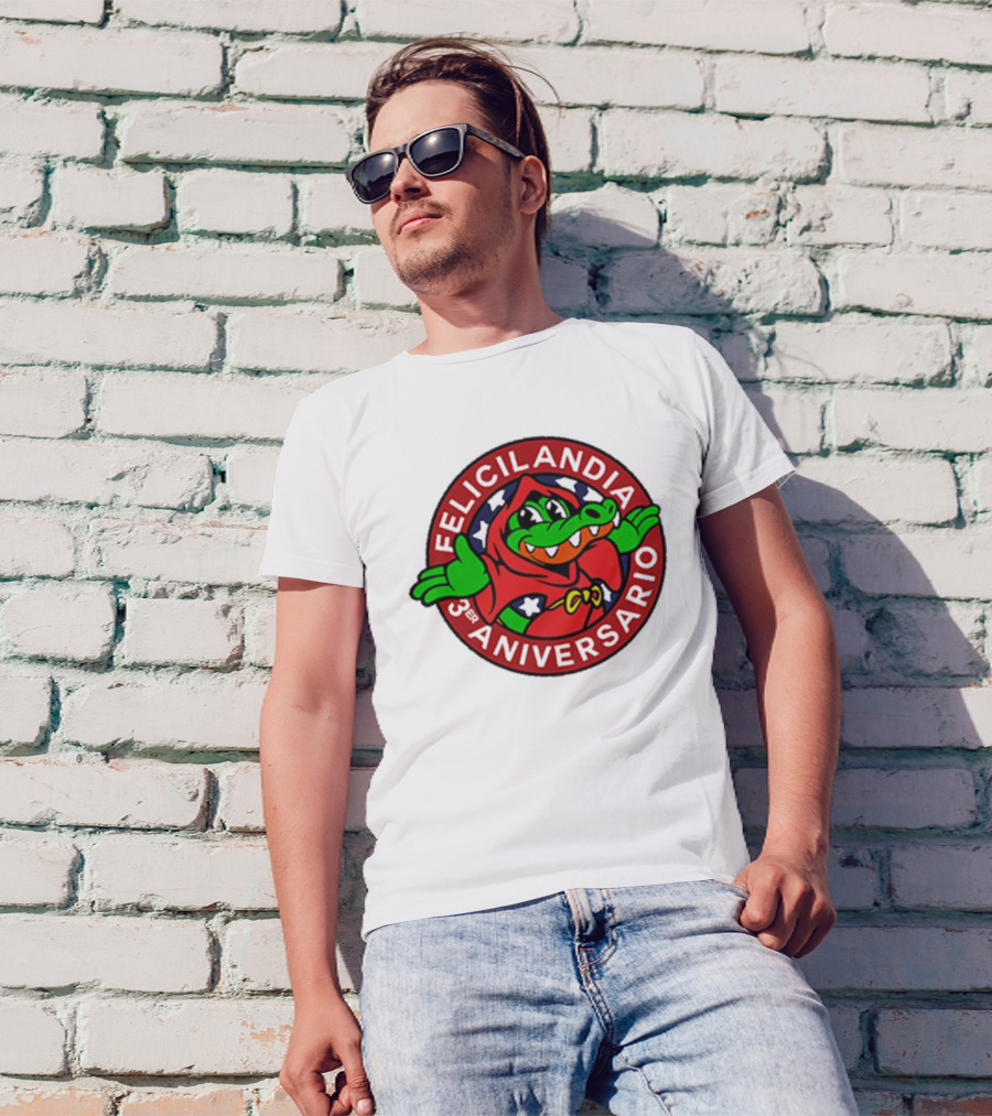 Alvaro Diaz Felicilandia 3rd Aniversario Crocodile In Red Cape T-Shirt