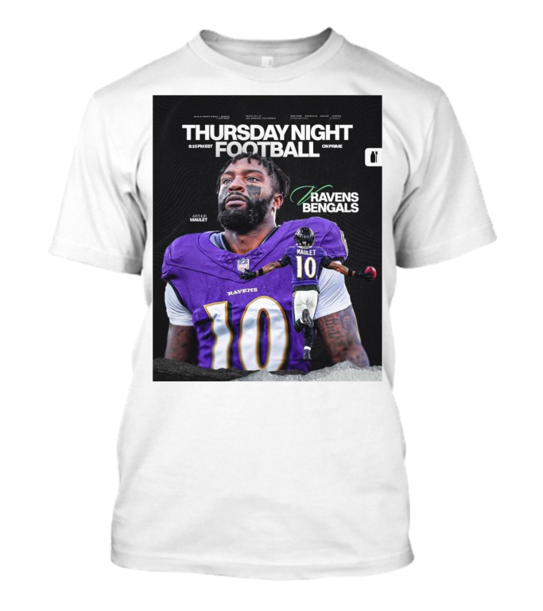 Thursday Night Football Arthur Maulet Baltimore Ravens Vs Bengals NFL T-Shirt