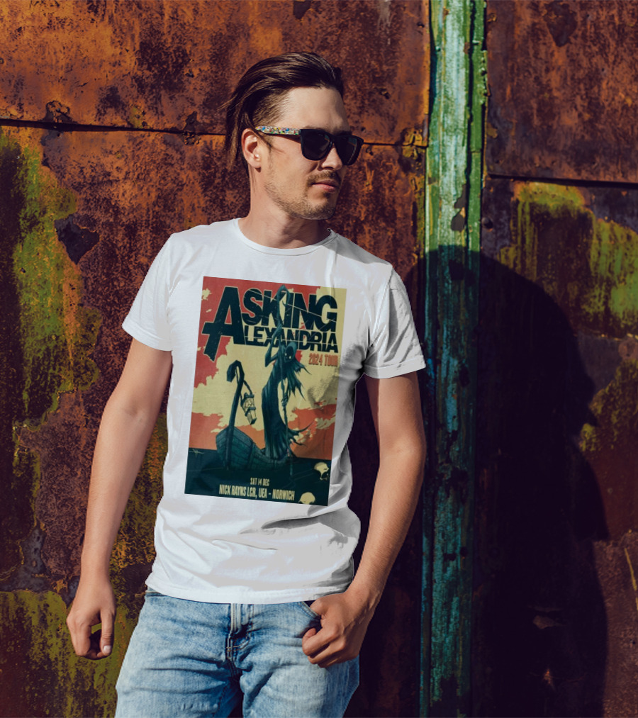 Asking Alexandria 2024 Tour Dec 14 Norwich Nick Rayns LCR UEA T-Shirt