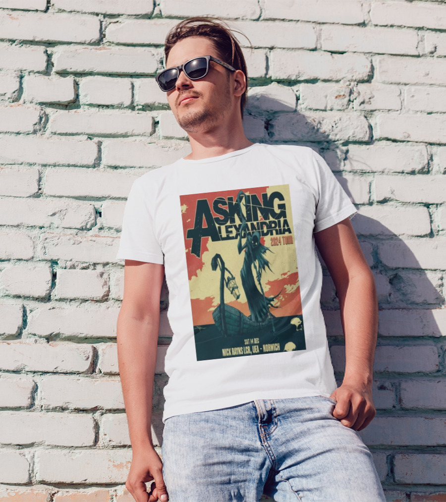 Asking Alexandria 2024 Tour Dec 14 Norwich Nick Rayns LCR UEA T-Shirt
