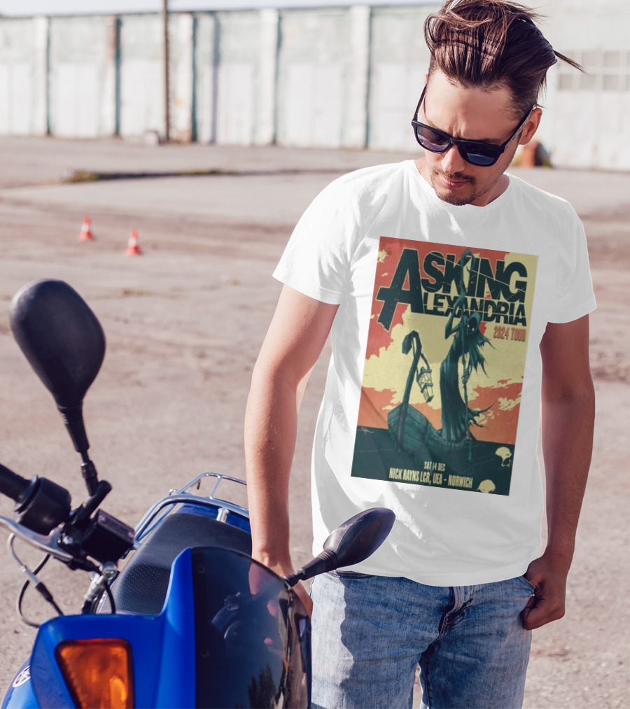 Asking Alexandria 2024 Tour Dec 14 Norwich Nick Rayns LCR UEA T-Shirt
