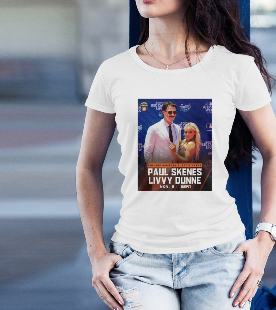 College Gameday Guest Pickers Paul Skenes Livvy Dunne Nov 9 ESPN T-Shirt
