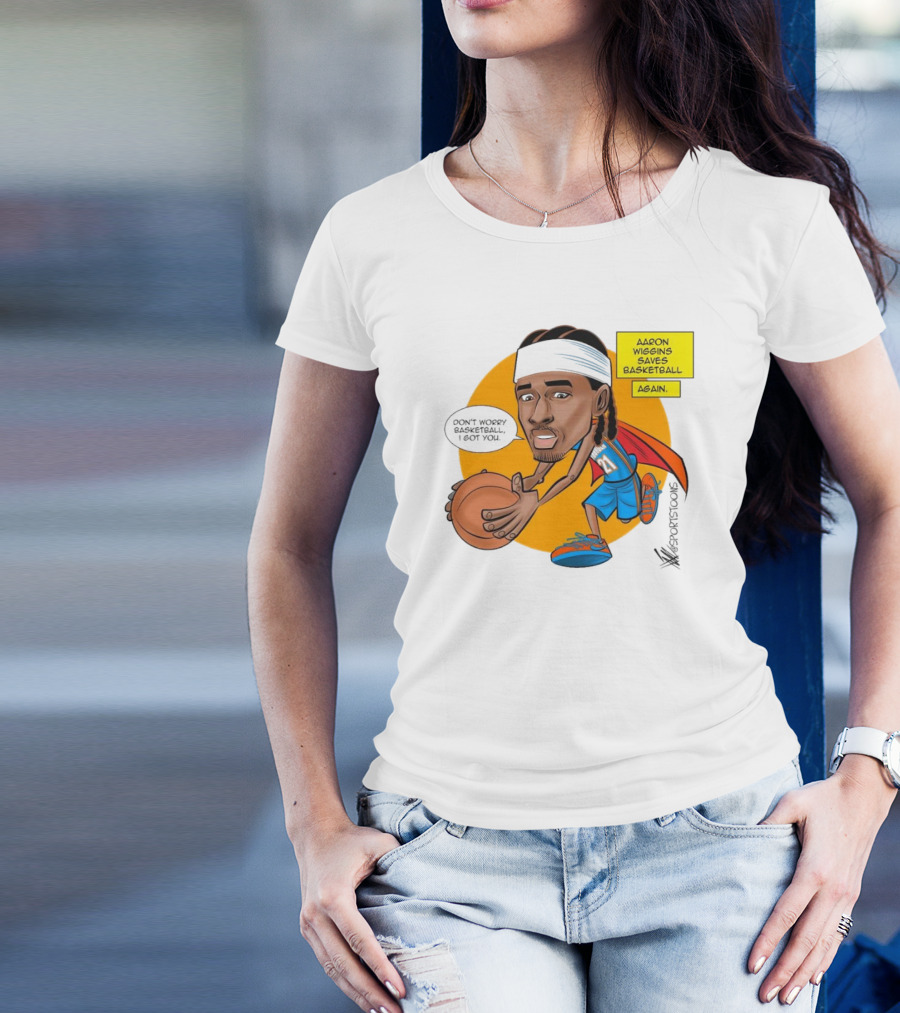 Don’t Worry Basketball I Got You Aaron Wiggins Saves Basketball Again Oklahoma City Thunder NBA Cartoon T-Shirt
