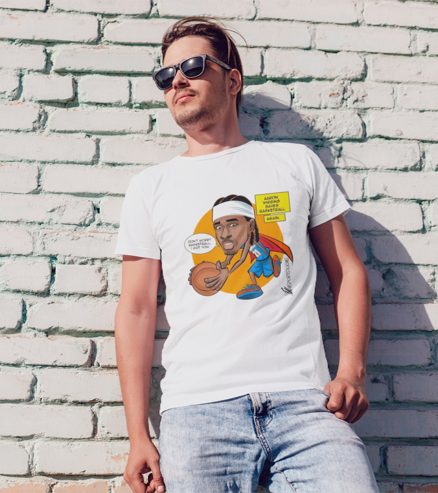 Don’t Worry Basketball I Got You Aaron Wiggins Saves Basketball Again Oklahoma City Thunder NBA Cartoon T-Shirt