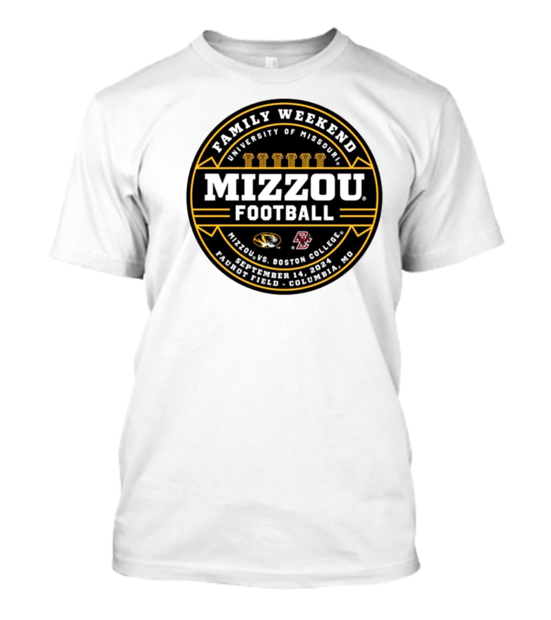 Family Weekend University Of Missouri Mizzou Football Vs Boston College September 14, 2024 Faurot Field Columbia MO T-Shirt