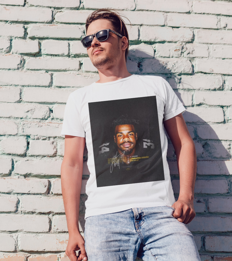Iowa Hawkeyes Jay Higgins Lombardi Award Semifinalist Signature T-Shirt