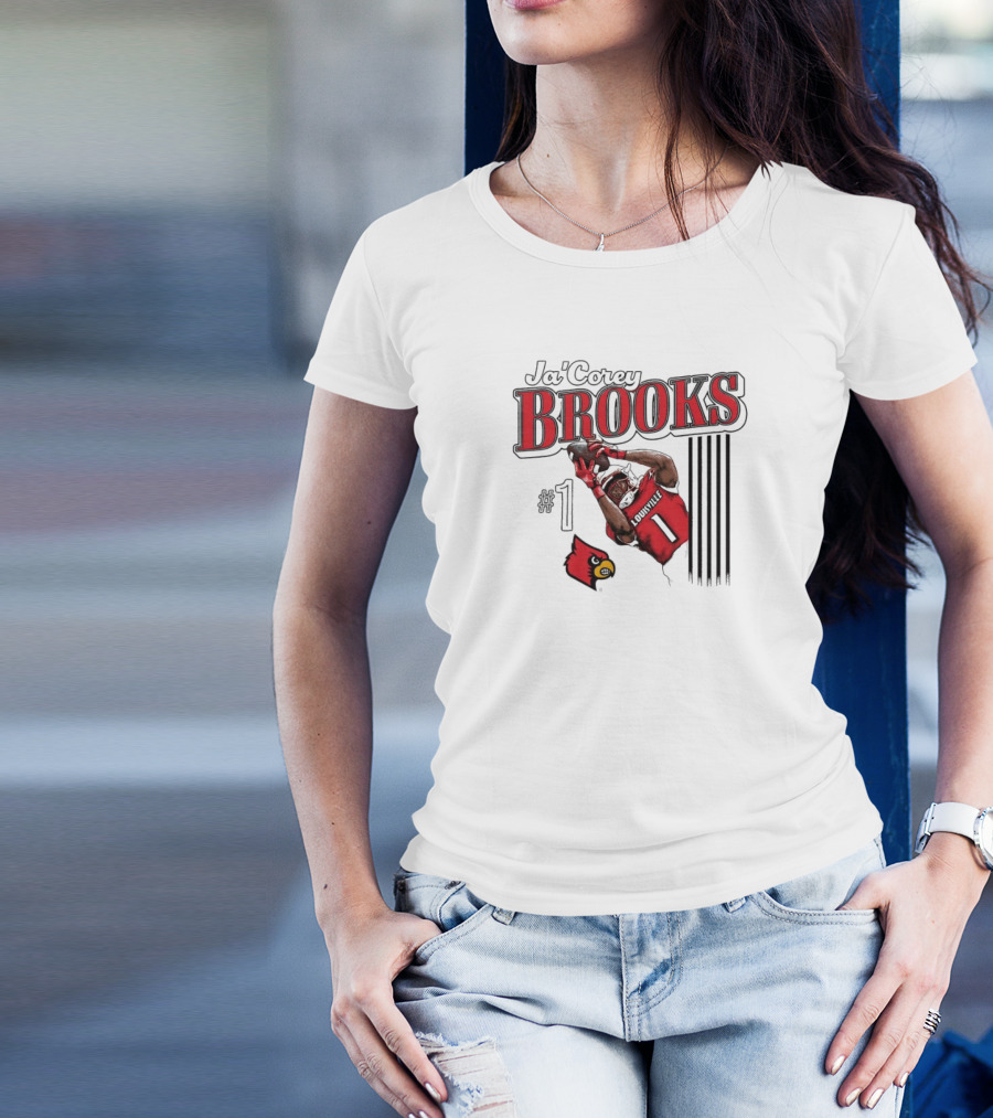 Ja’Corey Brooks Louisville Cardinals #1 Illustrated T-Shirt