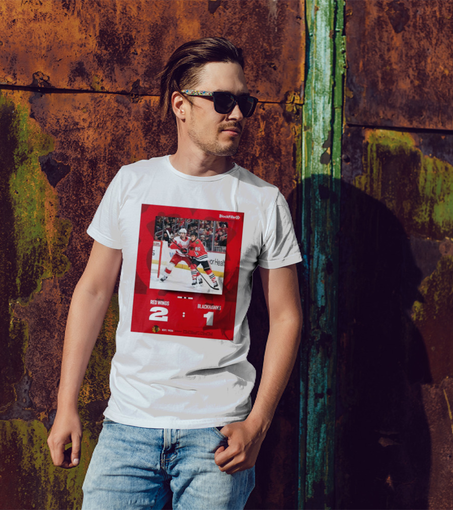 NHL Detroit Red Wings Vs. Chicago Blackhawks 2 – 1 BlockFills Event EST. 1926 T-Shirt