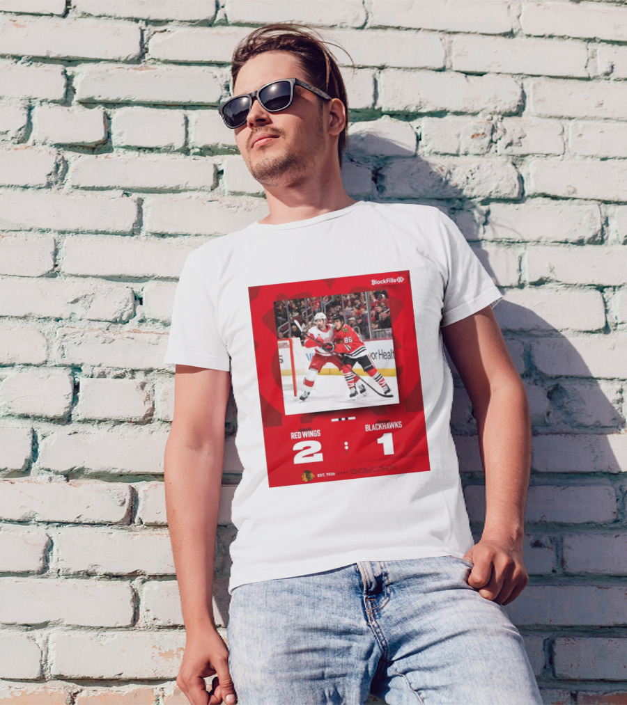 NHL Detroit Red Wings Vs. Chicago Blackhawks 2 – 1 BlockFills Event EST. 1926 T-Shirt