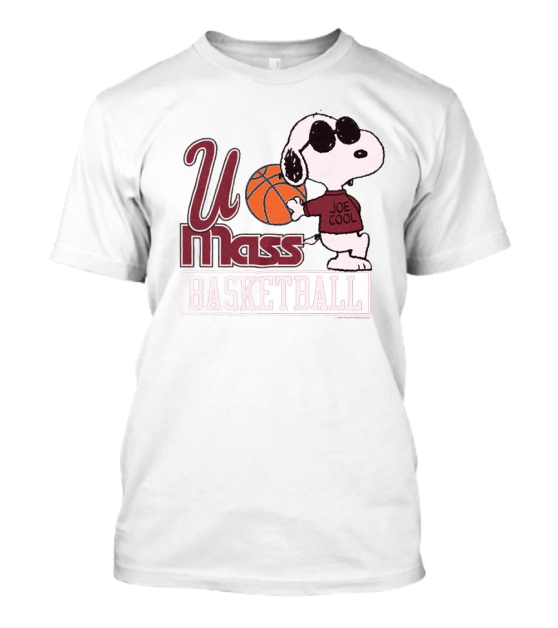 UMass Basketball Snoopy Holding Basketball Joe Cool T-Shirt