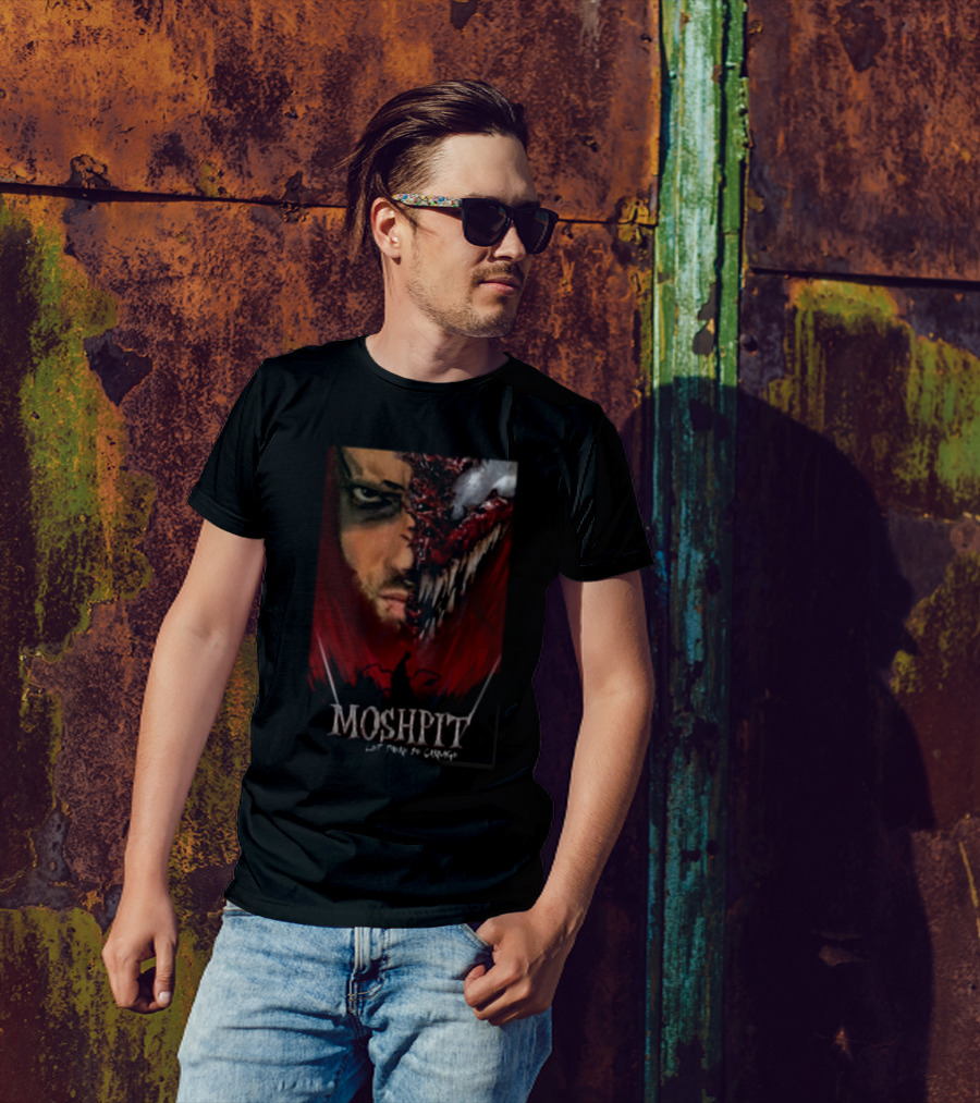MOSHPIT Let There Be Carnage Half Human Half Monster Face T-Shirt