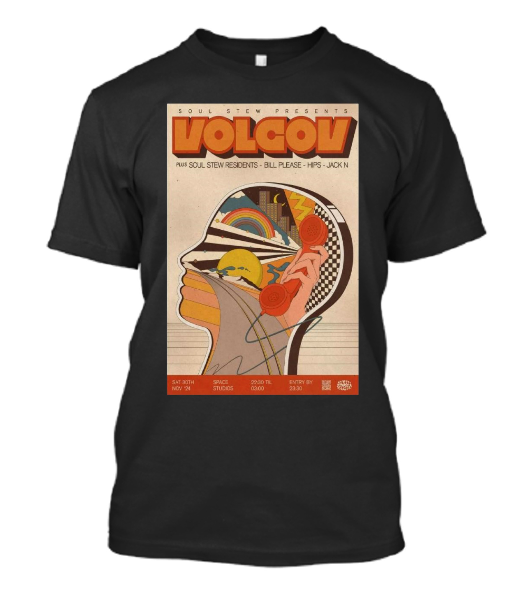 Soul Stew Presents Volcov Plus Bill Please Hips Jack N At Space Studios Norwich England Nov 30 T-Shirt