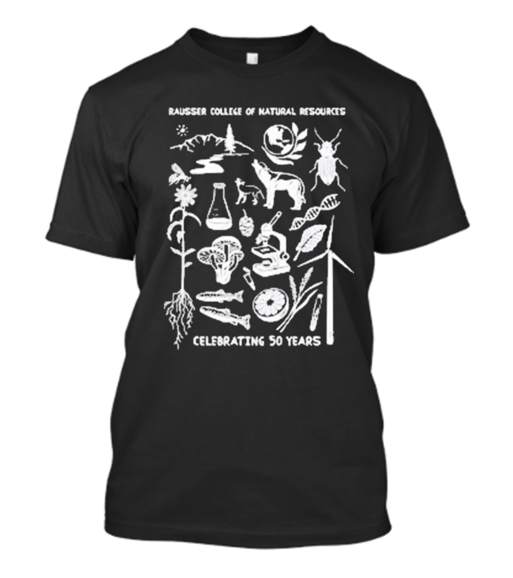 Rausser College Of Natural Resources Celebrating 50 Years Nature Science Wildlife Conservation T-Shirt