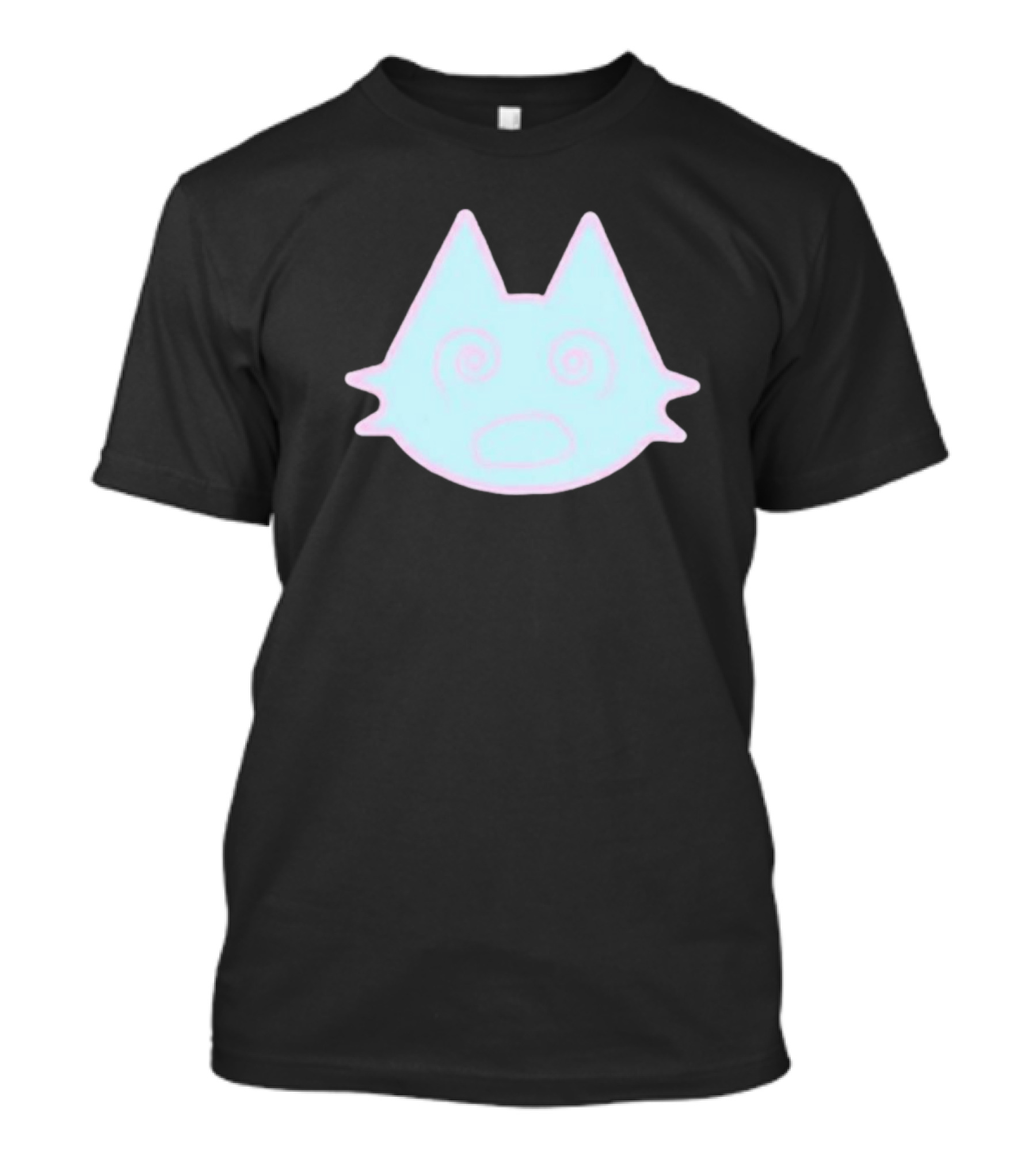 Sinjin Drowning Dizzy Cat Pastel Swirl Face T-Shirt