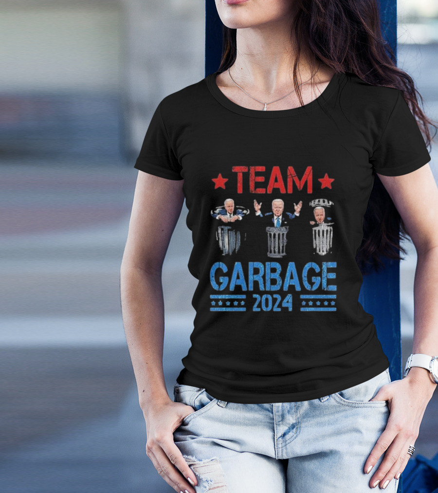 Team Garbage 2024 Stars And Trash Cans Political T-Shirt