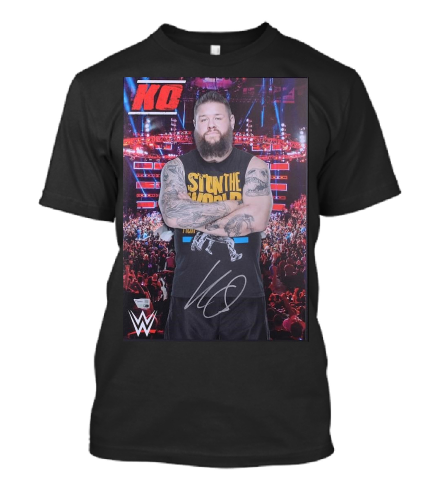 KO WWE Stun The World Framed Signature T-Shirt