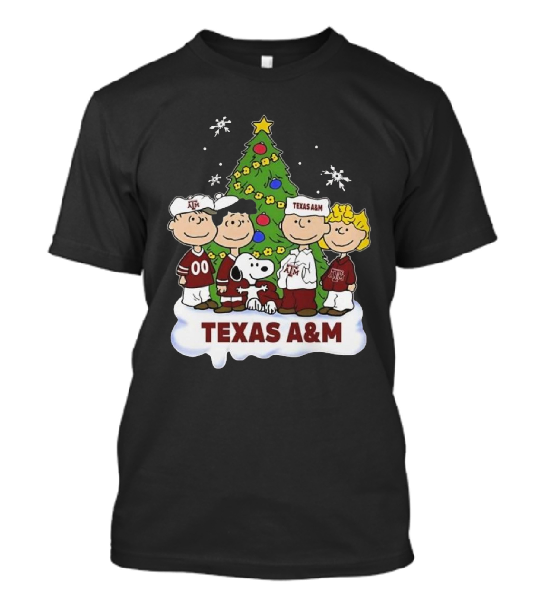 Texas A&M Aggies Football Snoopy Peanuts Christmas T-Shirt