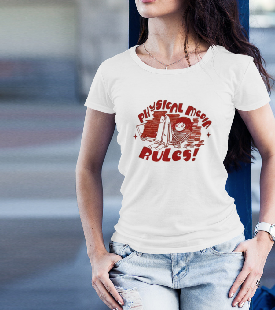 Physical Media Rules Laptop Stacks By Art By Lid T-Shirt