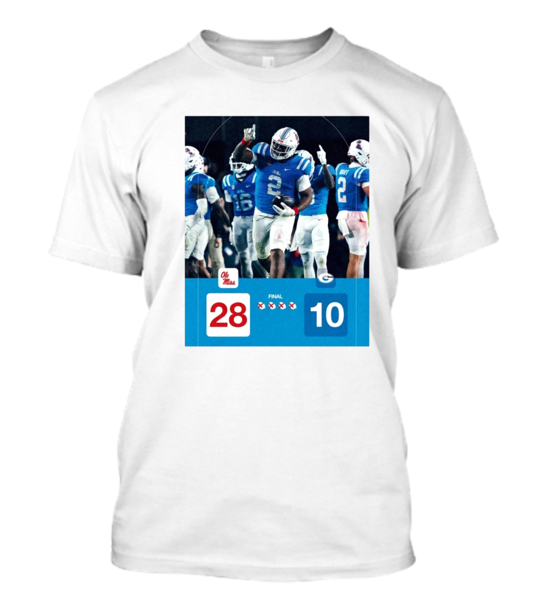 Ole Miss Rebels 28 Vs Georgia Bulldogs 10 Final Victory Over No. 2 Georgia T-Shirt