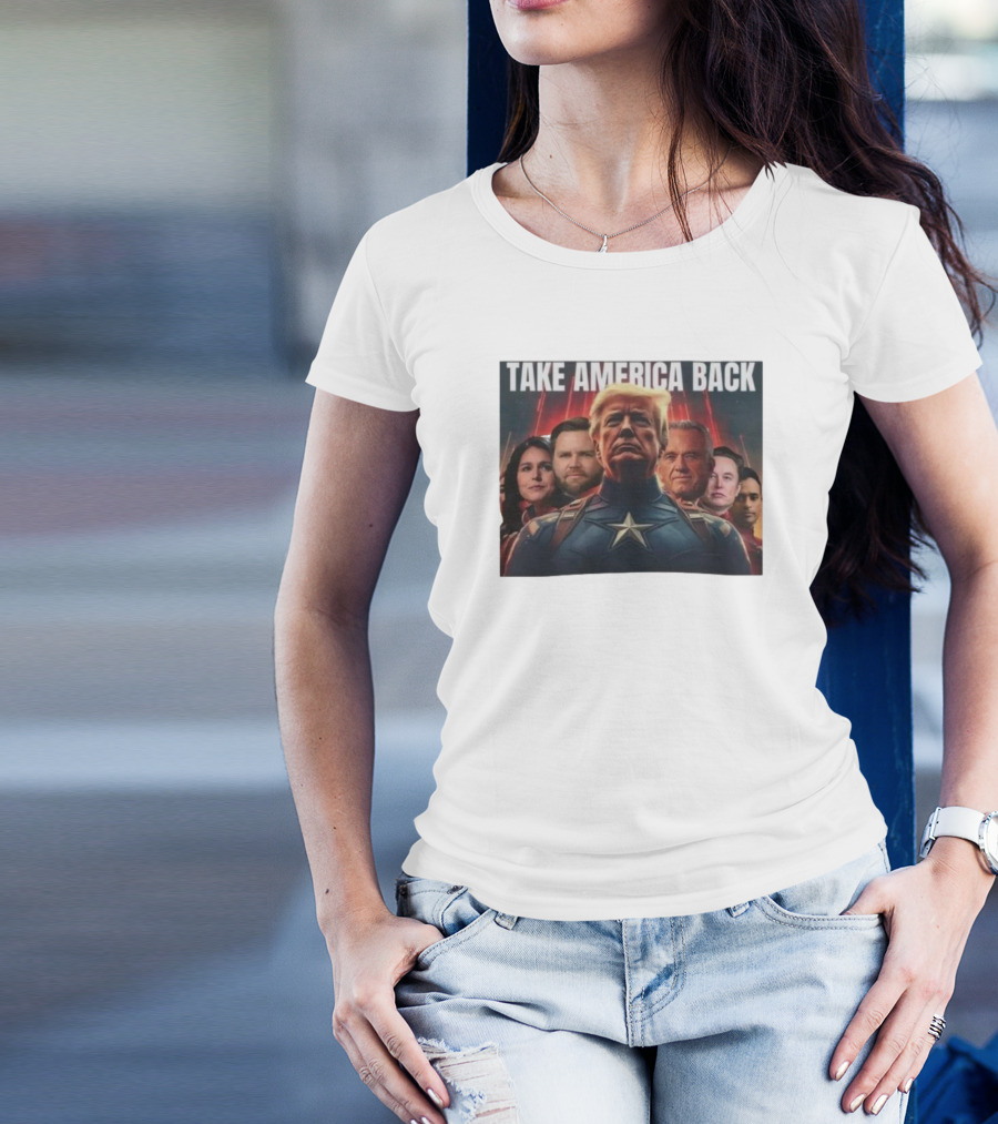 Take America Back Superhero Team Donald Trump Vance Iconic Leaders T-Shirt