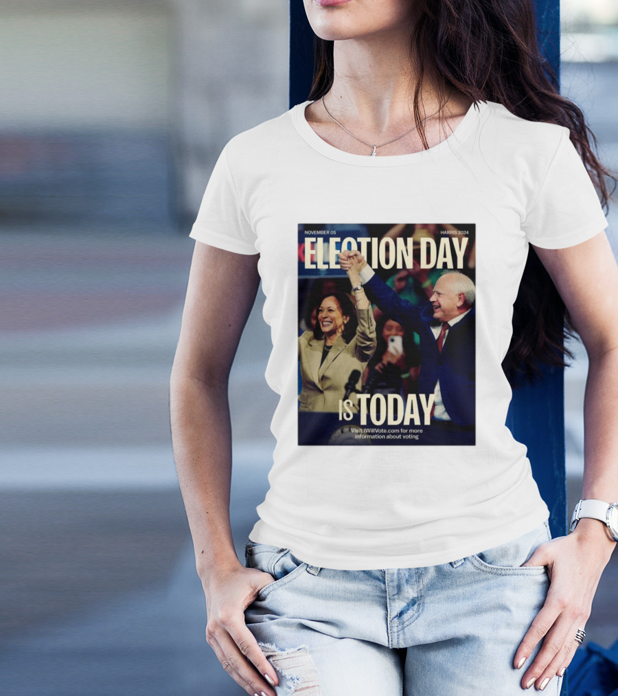November 05 Harris 2024 Election Day Is Today Visit IWillVote.com For More Information About Voting T-Shirt