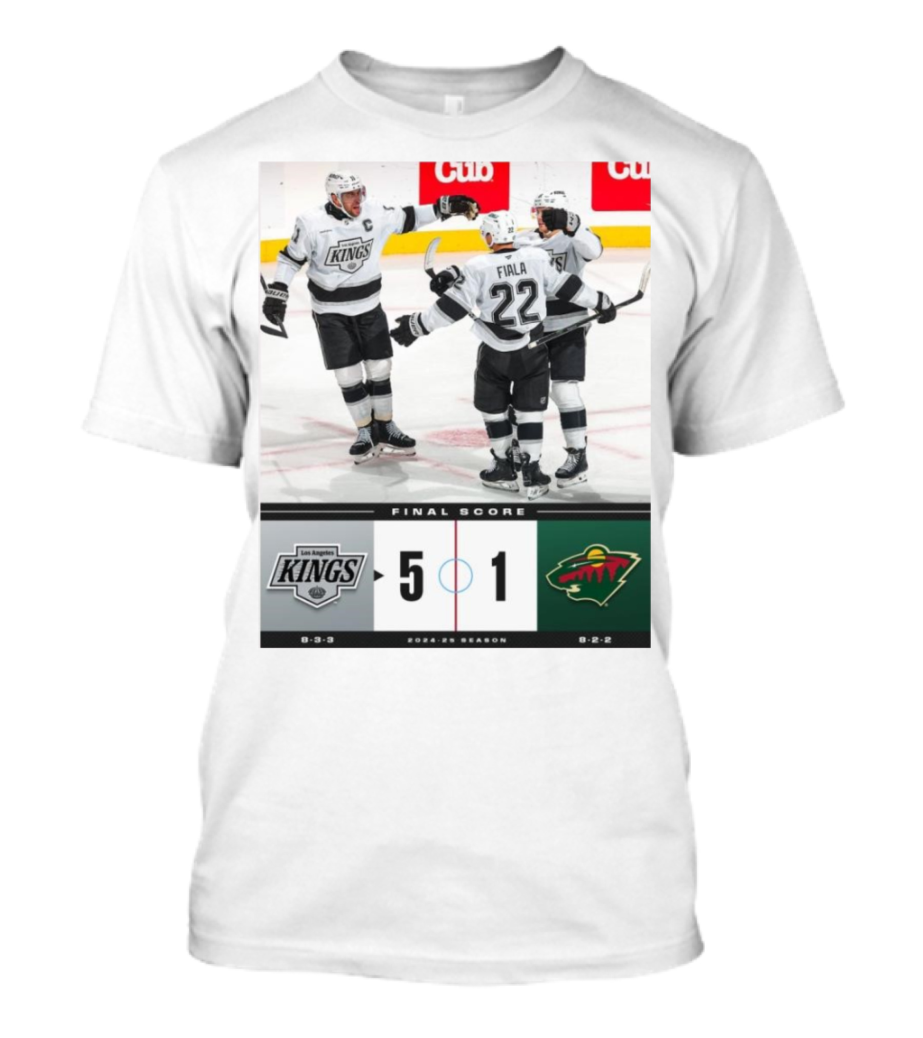 NHL Final Score Los Angeles Kings 5 Vs Minnesota Wild 1 2024-25 Season T-Shirt