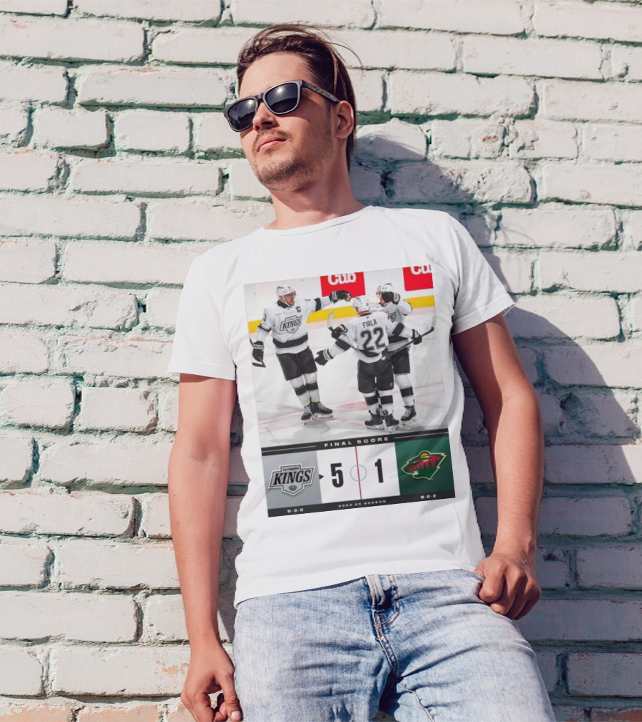 NHL Final Score Los Angeles Kings 5 Vs Minnesota Wild 1 2024-25 Season T-Shirt